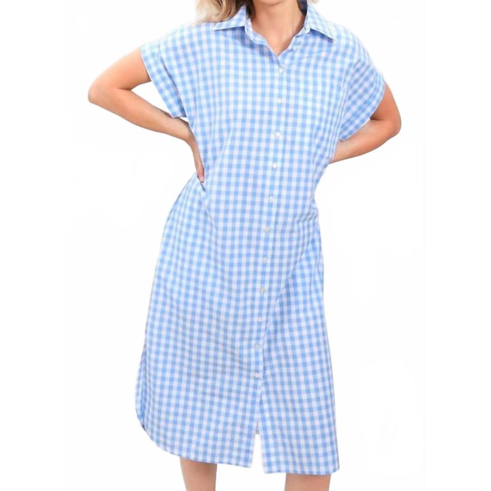 NEW NAVYBLEU blake midi dress in blue gingham